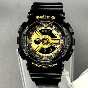 Casio Baby-G BA110-1A Black Metallic Gold Analog Digital Women's Watch NIBWT